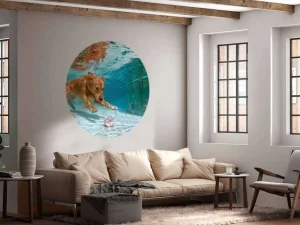 Fashion Labrador speelt onderwater fotobehang Dieren