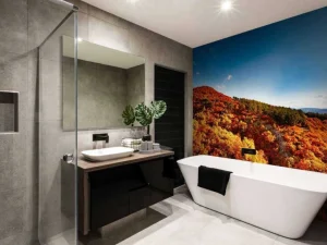 Sale Landschap met gekleurde bomen fotobehang Bloemen