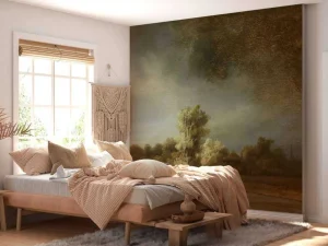 Outlet Landschap met stenen brug fotobehang Kunst & Design