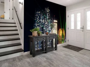 Clearance Lasershow in Dubai fotobehang Architectuur