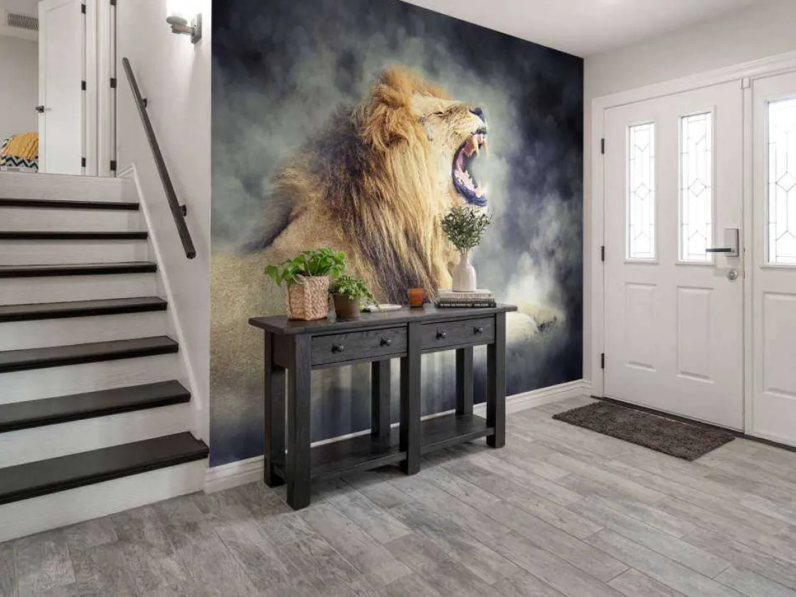 leeuw_in_rook_met_een_don_4.webp Online Leeuw in rook met een donkere achtergrond fotobehang Tienerkamer | Dieren