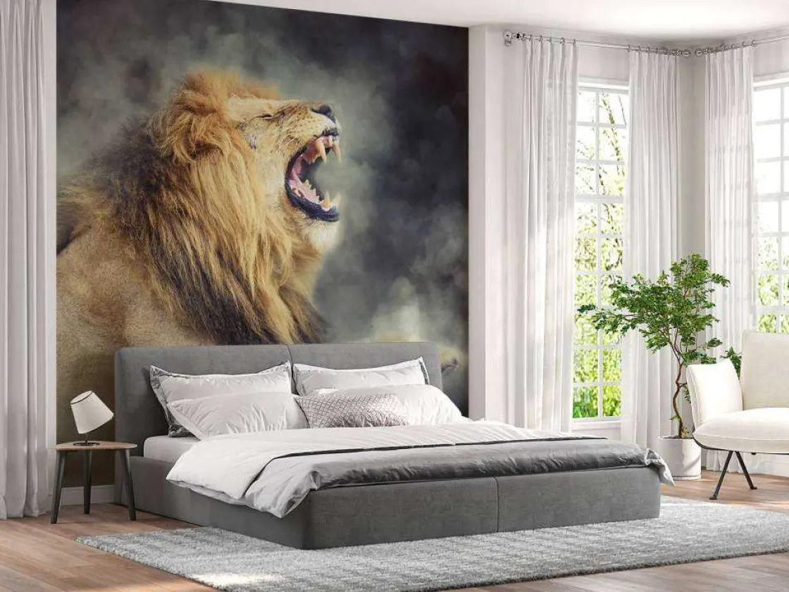 leeuw_in_rook_met_een_don_9.webp Online Leeuw in rook met een donkere achtergrond fotobehang Tienerkamer | Dieren