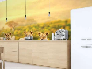 Outlet Leeuwenwelpen wachten op hun moeder fotobehang Tienerkamer | Hobbykamer