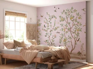 Hot Lemon Tree Chinoiserie - Pink Bloemen