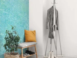 Online Lichtblauw steen fotobehang Gang | Oppervlakten