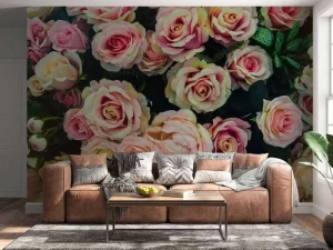 Best Lichtkleurige rozen boeket fotobehang Bloemen