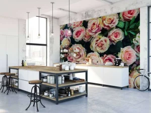 Best Lichtkleurige rozen boeket fotobehang Bloemen