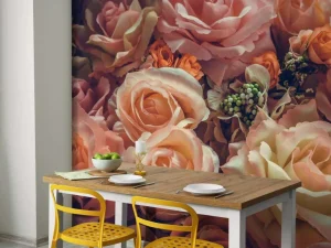Outlet Liefdevol rozenboeket fotobehang Tienerkamer | Bloemen