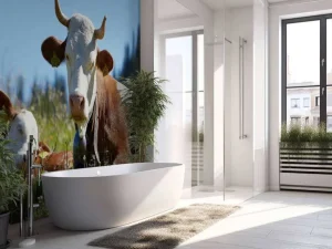 Best Liggende Koe en Kalf fotobehang Dieren