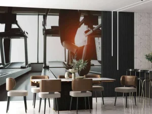 Hot Loopbanden met zonlicht erop fotobehang Sport