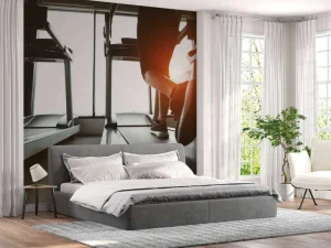 Hot Loopbanden met zonlicht erop fotobehang Sport