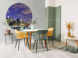 Fashion Lower Manhattan in de avond fotobehang Architectuur