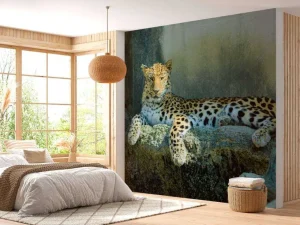 Sale Luipaard met een alerte houding fotobehang Dieren