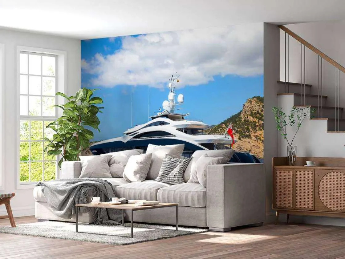 luxe_jacht_aan_de_kust_fo_2.webp New Luxe jacht aan de kust fotobehang Tienerkamer | Transport