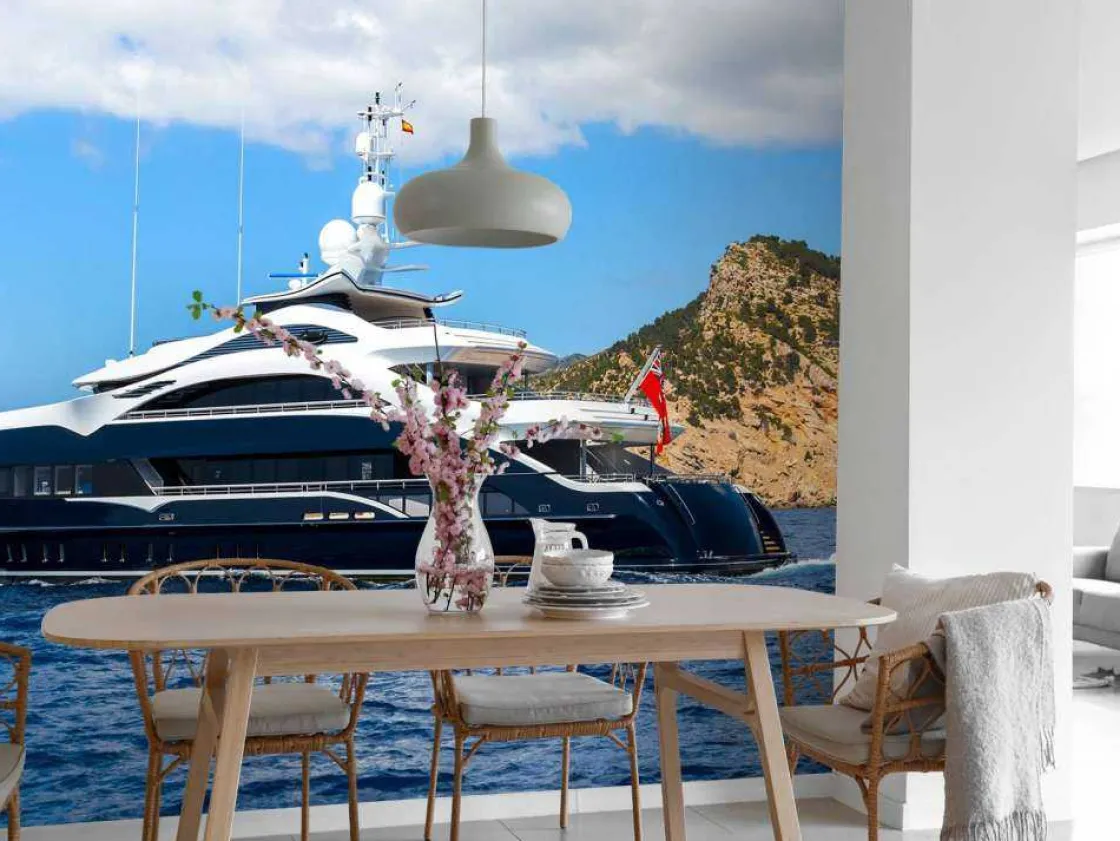 luxe_jacht_aan_de_kust_fo_3.webp New Luxe jacht aan de kust fotobehang Tienerkamer | Transport