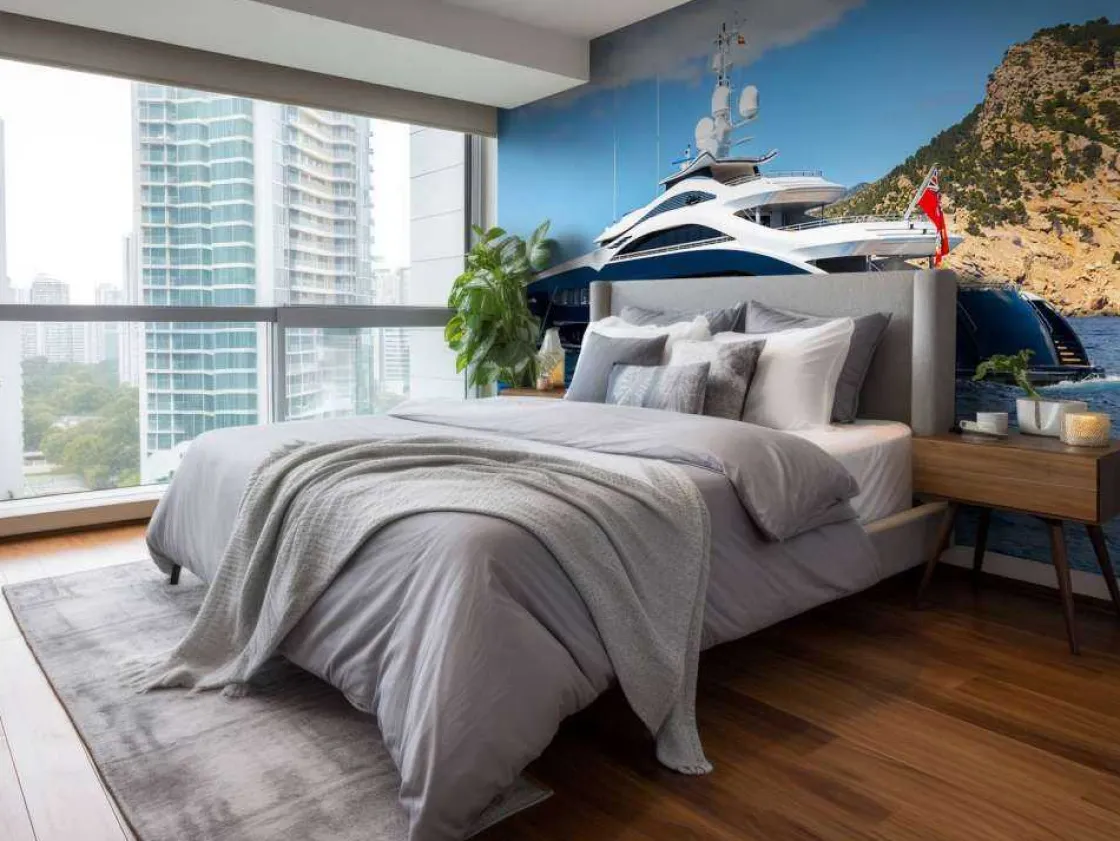 luxe_jacht_aan_de_kust_fo_9.webp New Luxe jacht aan de kust fotobehang Tienerkamer | Transport
