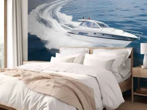 Discount Luxe speedboot op zee fotobehang Tienerkamer | Transport