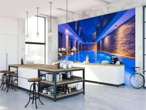 Sale Luxueus zwembad fotobehang Tienerkamer | 3d
