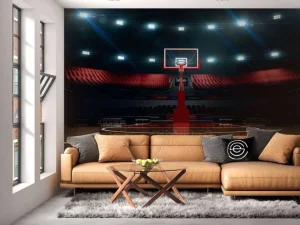 Discount Luxueuze basketbal arena fotobehang Kinderkamer | Sport