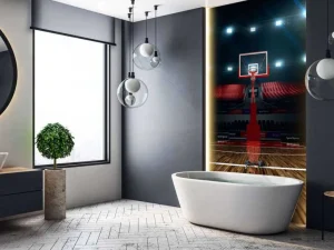 Discount Luxueuze basketbal arena fotobehang Kinderkamer | Sport