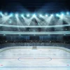 Sale Luxueuze ijshockey arena op de lengte fotobehang Kinderkamer | Sport