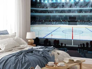 Hot Luxueuze ijshockey arena fotobehang Kinderkamer | Sport