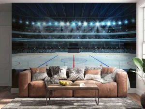 Hot Luxueuze ijshockey arena fotobehang Kinderkamer | Sport