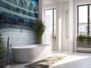 Sale Luxueuze ijshockey arena op de lengte fotobehang Kinderkamer | Sport