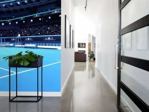 Outlet Luxueuze tennis arena fotobehang Tienerkamer