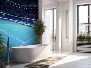 Outlet Luxueuze tennis arena fotobehang Tienerkamer