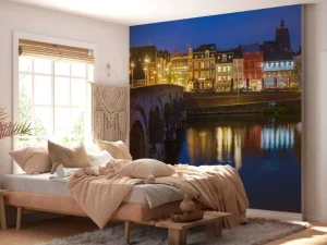 Outlet Maastricht in de avond fotobehang Architectuur
