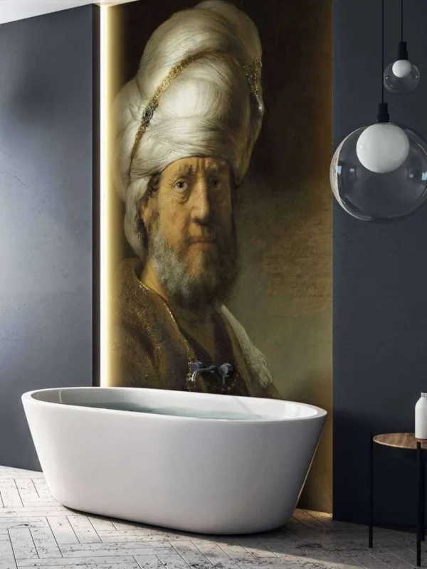 Outlet Man in oosterse kleding fotobehang Kunst & Design