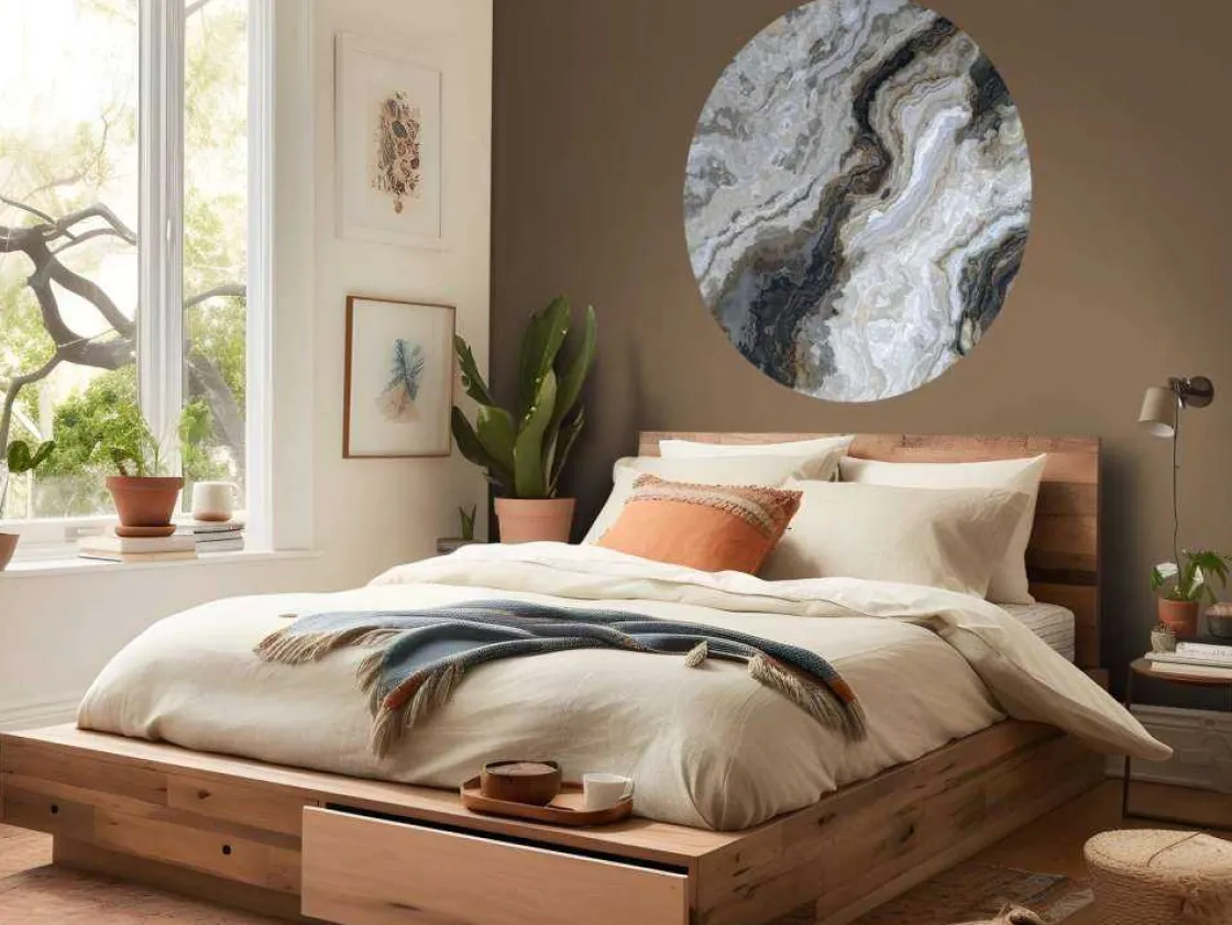 marmer_met_krullend_patro_6.webp Discount Marmer met krullend patroon fotobehang Hobbykamer | Gang