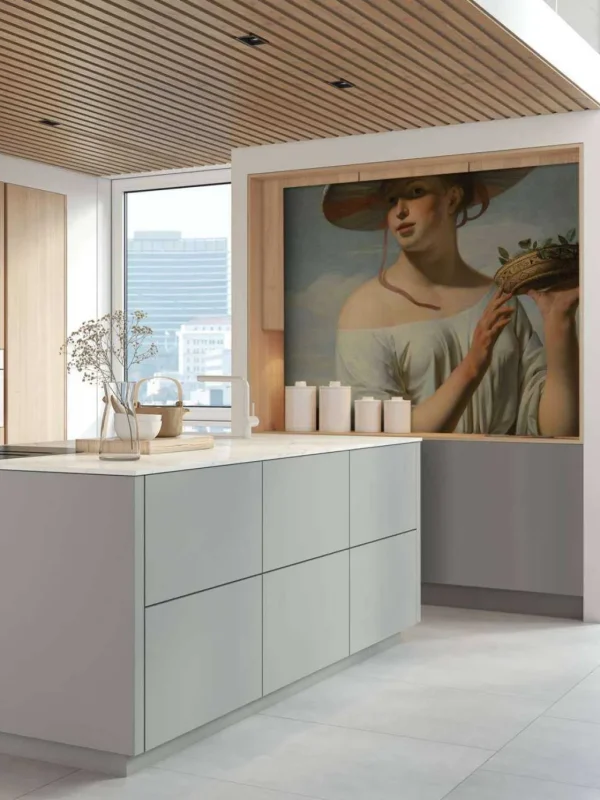 Online Meisje met een brede hoed fotobehang Kunst & Design