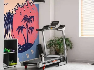 Online Miami logo met een donkerblauwe achtergrond fotobehang Tienerkamer