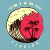 Online Miami logo met een lichtblauwe achtergrond fotobehang Tienerkamer | Hobbykamer