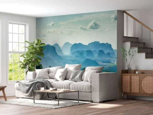 Fashion Mistig landschap in Thailand fotobehang Bloemen