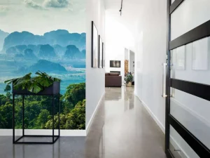 Fashion Mistig landschap in Thailand fotobehang Bloemen
