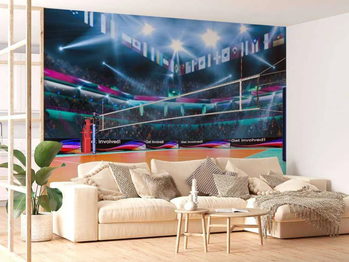 modern_volleybalveld_foto_2.webp Sale Modern volleybalveld fotobehang Tienerkamer | Sport