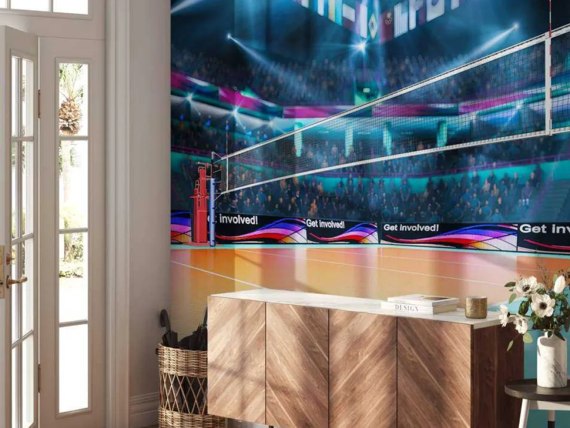 modern_volleybalveld_foto_4.webp Sale Modern volleybalveld fotobehang Tienerkamer | Sport