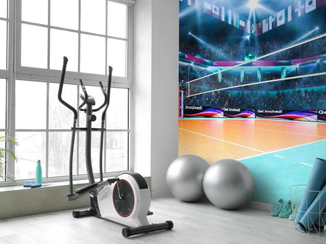 modern_volleybalveld_foto_5.webp Sale Modern volleybalveld fotobehang Tienerkamer | Sport