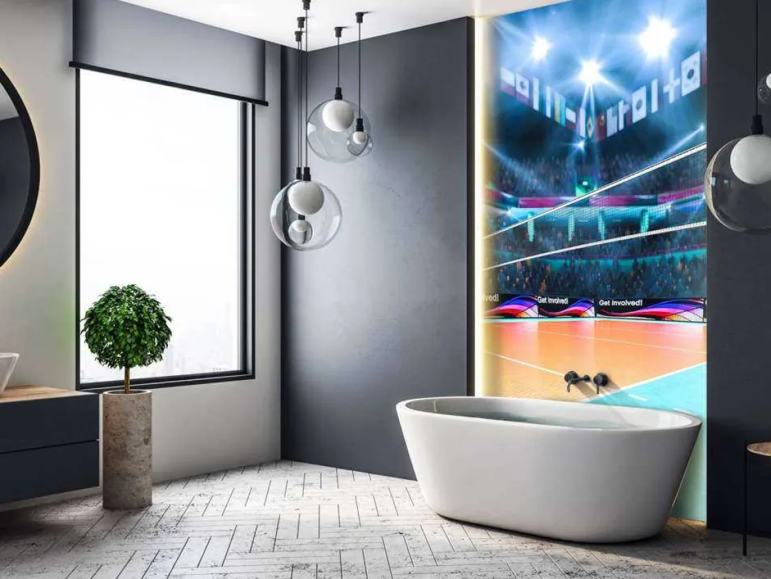 modern_volleybalveld_foto_8.webp Sale Modern volleybalveld fotobehang Tienerkamer | Sport