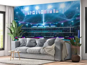 New Modern volleybalveld op de lengte fotobehang Tienerkamer | Sport