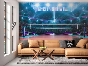 New Modern volleybalveld op de lengte fotobehang Tienerkamer | Sport