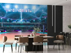 New Modern volleybalveld op de lengte fotobehang Tienerkamer | Sport