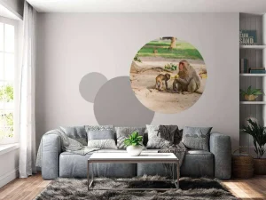 Discount Moeder aap geeft haar kindje te eten fotobehang Dieren