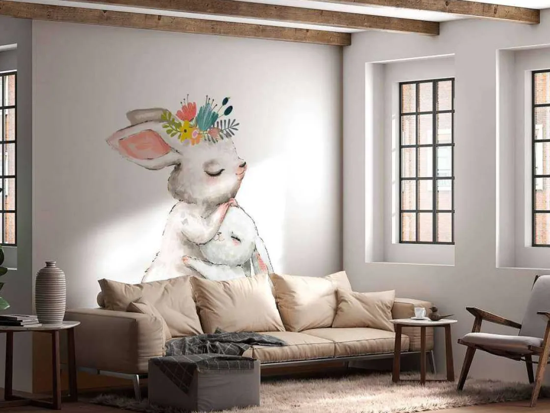 moederliefde_bij_konijntj_10.webp Best Moederliefde bij konijntjes fotobehang Babykamer | Dieren