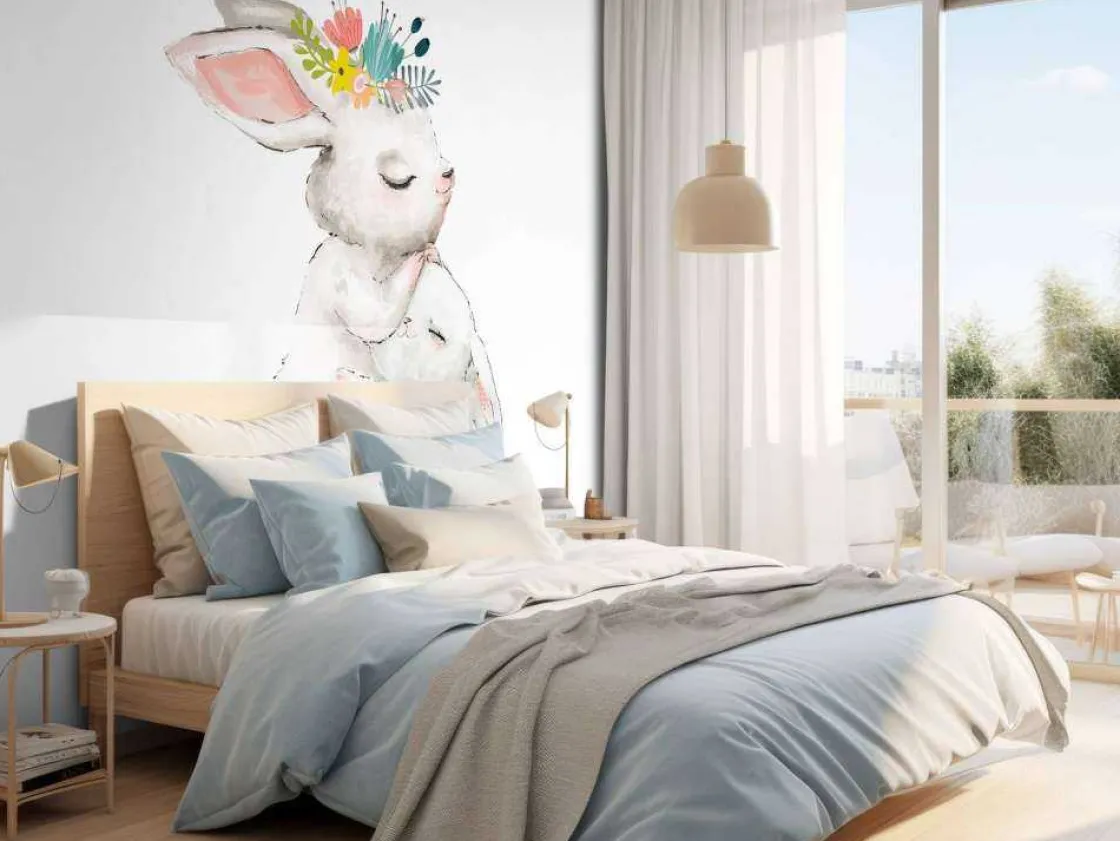 moederliefde_bij_konijntj_9.webp Best Moederliefde bij konijntjes fotobehang Babykamer | Dieren