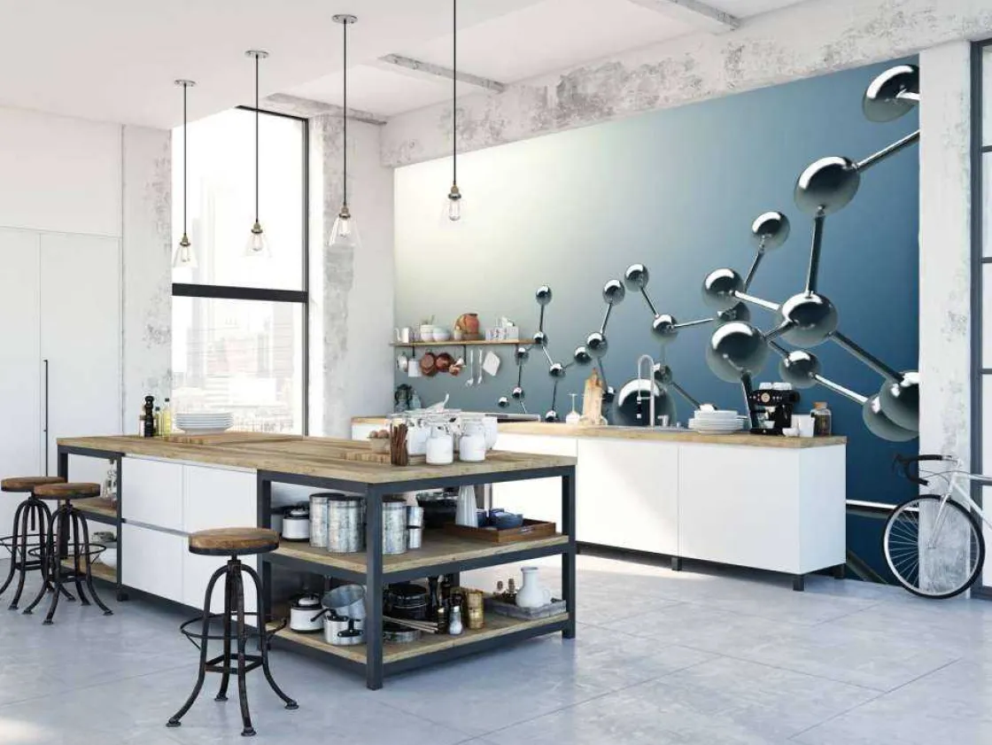 molecuul_kunstwerk_fotobe_8.webp Clearance Molecuul kunstwerk fotobehang Kunst & Design | Architectuur