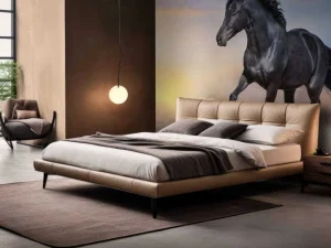 Outlet Mooi Zwart Paard in Zand fotobehang Dieren